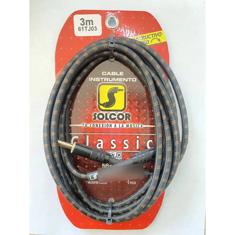 Solcor 61tj03  Cable De Instrumento Tejido, 3 Metros