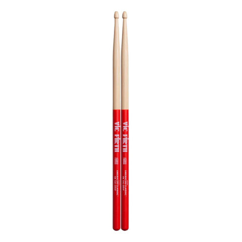 Par De Baquetas 5b Largo 16 Pulgadas Vic Firth 5bvg Color Madera/rojo