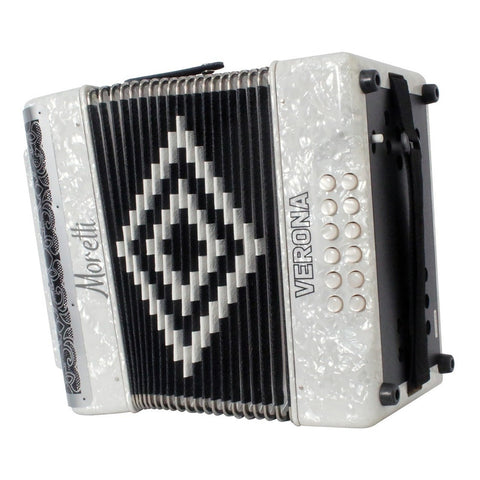 Acordeón Blanco De 31 Botones Tono De Sol Moretti Verona Gcf