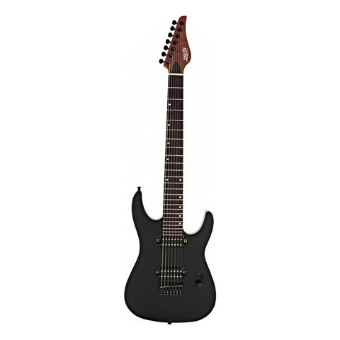 Guitarra Eléctrica 7 Cuerdas Jet Guitars Js-507 Satin Black Color Negro Material Del Diapasón Palisandro Orientación De La Mano Diestro