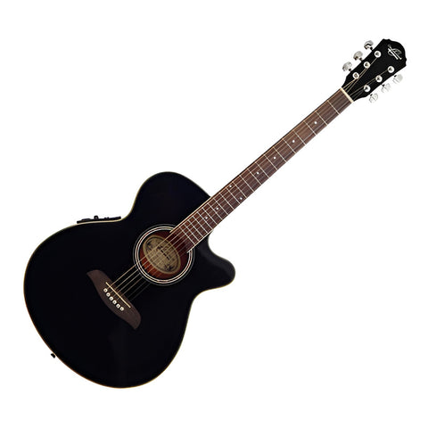 Oscar Schmidt Og8ce Blk Guitarra Electroacústica Folk Negra Color Negro