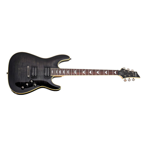 Guitarra Eléctrica Negro Transp Schecter Omen Extreme-6 Tbk Diestro See-thru Black Palo De Rosa