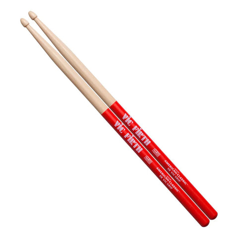 Par De Baquetas 5b Largo 16 Pulgadas Vic Firth 5bvg Color Madera/rojo