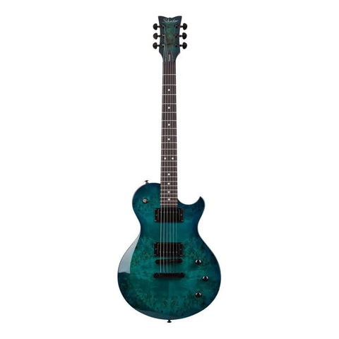 Guitarra Eléctrica Schecter Solo-ii Standard Ocean Blue Burs Color Azul Orientación De La Mano Diestro Palo De Rosa