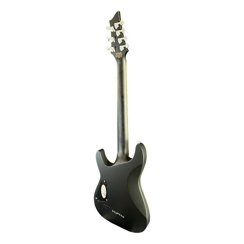 Guitarra Eléctrica Schecter Damien Platinum De 7 Bks, Color Negro Satinado, Diapasón De Palisandro, Material De Diapasón, Guía Para La Mano Derecha