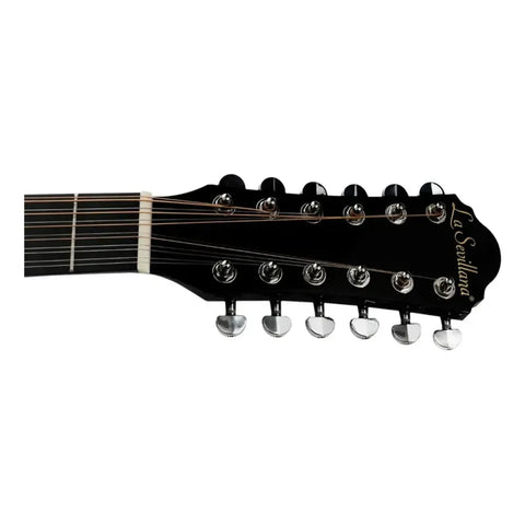 Guitarra 12 Cuerdas Electro La Sevillana Ju-1200ceq Negra Negro Diestro