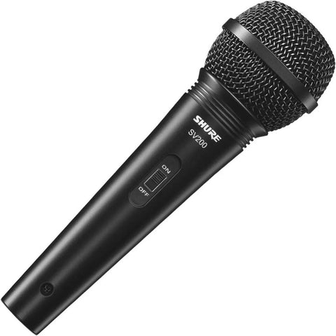 Microfono Vocal Cardioide Dinamico Bobina Movil, Shure Sv200 Negro