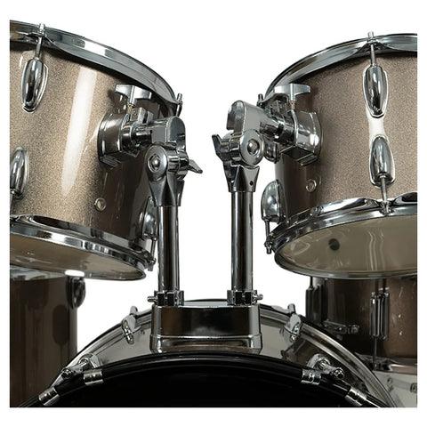 Batería Acústica 5 Pzas New Beat Nb-ds400 C/ Pedal Banco Cge Champagne Plateado