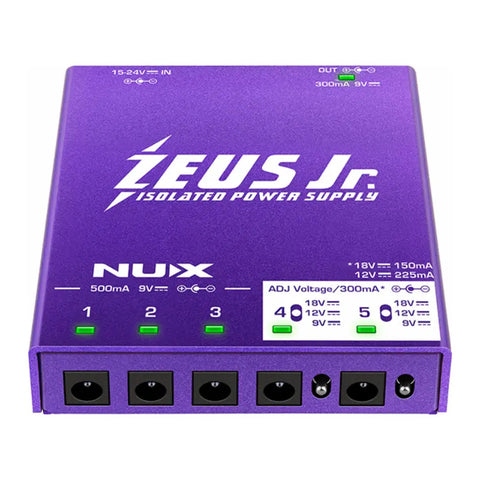 Fuente De Alimentación Para Pedales Nux Zeus Jr 9v A 18v 6 Salidas Aisladas