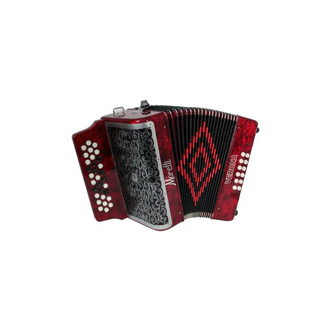 Moretti Verona Acordeón Botones Rojo Tono Fa Estuche Correas