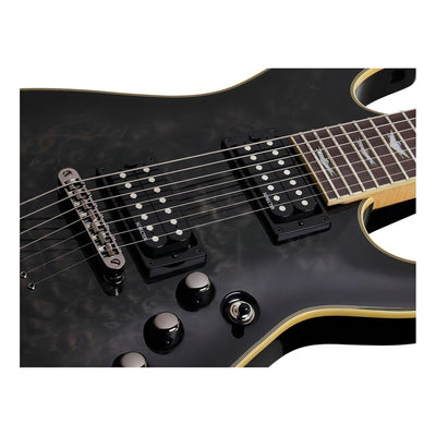 Guitarra Eléctrica Schecter Omen Extreme-7 De Caoba See-thru Black Con Diapasón De Palo De Rosa