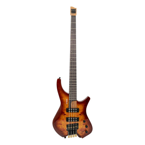 Bajo Eléctrico 4 Cuerdas Mars Headless Brown Burst Diestro Brown Burst