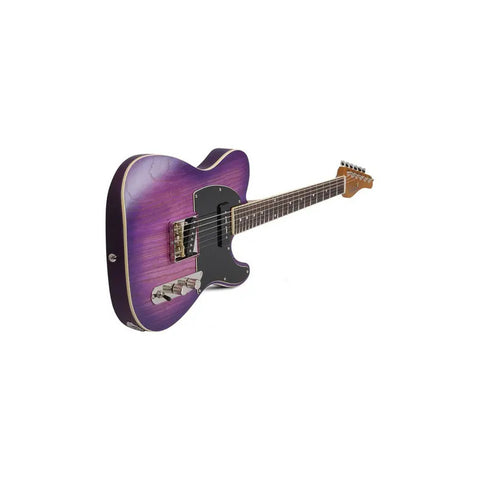 Guitarra Electrica Schecter Telecaster Purple Burst Pearl Color Violeta Material Del Diapasón Palo De Rosa Orientación De La Mano Diestro