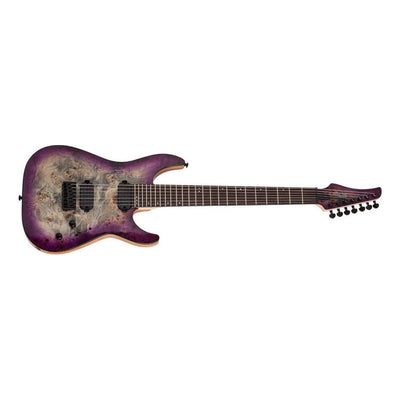 Guitarra Eléctrica Schecter C-7 Pro De Caoba Aurora Burst Con Diapasón De Wengué