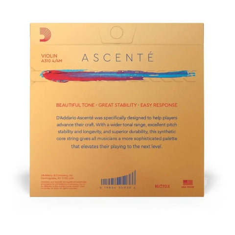 Juego De 4 Cuerdas Para Violin 4/4 D'addario A310 Ascenté