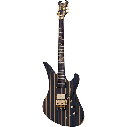 Guitarra Eléctrica Solida Schecter Synyster Custom-s Diestro Gloss Black With Gold Stripes Ébano