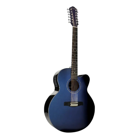 Guitarra 12 Cuerdas La Sevillana Ju-1200ceq Camaleón Azul Diestro