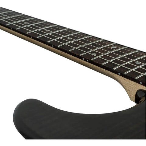 Guitarra Eléctrica Strato Washburn Sdftb-u Trans Black Diestro Negro Techwood