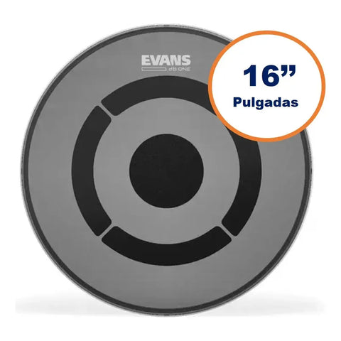 Parche Malla Para Tom 16 Pulgadas Silencioso Evans Tt16db1 Gris