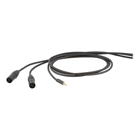 Cable Proel 3m Balanceado Conector 3.5mm A 2 Xlr Macho Profesional