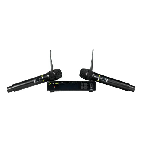 Micrófono Inalámbrico De Mano Doble Inovaudio Md-102 Negro