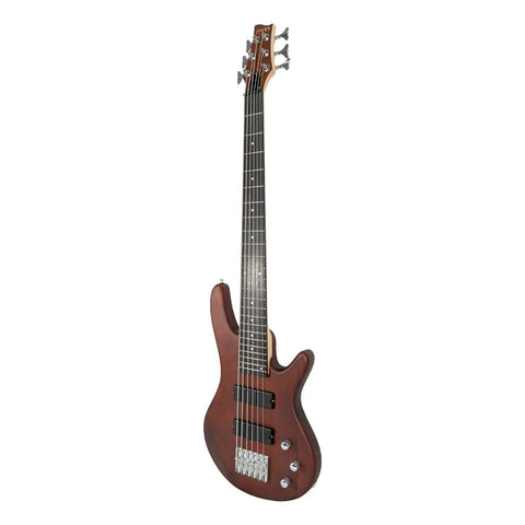 Bajo Eléctrico 6 Cuerdas Pasivo Mars Eb-6 Shw Thru Walnut Diestro Walnut