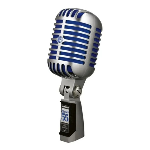 Microfono Original Dinamico Supercardioide, Shure Super 55 Cromado/azul