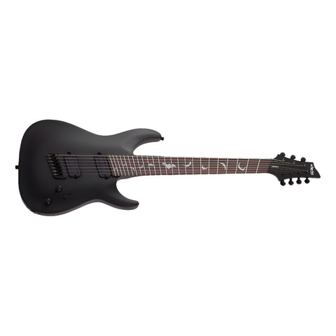 Guitarra 7 Cuerdas Schecter Damien-7 Multiscale Negro Satin Diestro Negro Palo De Rosa