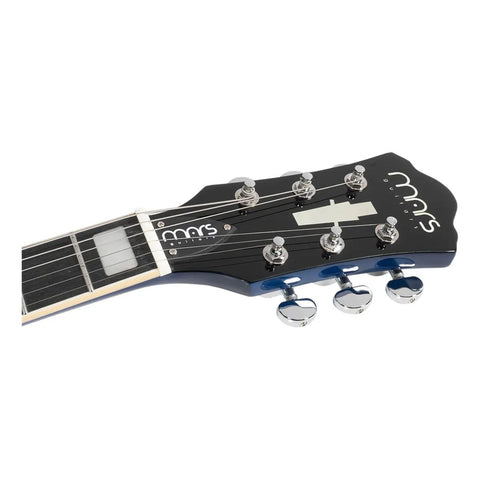 Guitarra Eléctrica 6 Cuerdas Mars Hollowbody 335 Custom Azul Diestro Azul Palo De Rosa