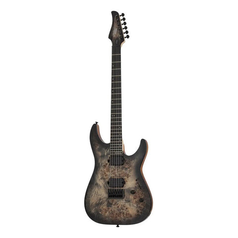 Guitarra Eléctrica Schecter De Arce Charcoal Burst Con Diapasón De Wengué Diestro