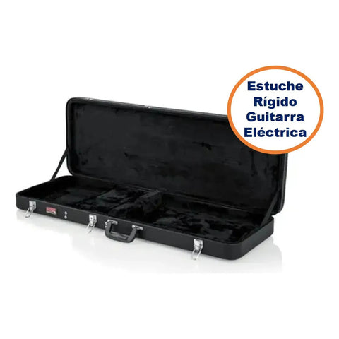 Estuche Rígido Gator Gwe-elec Madera Para Guitarra Eléctrica Con Almacenamiento