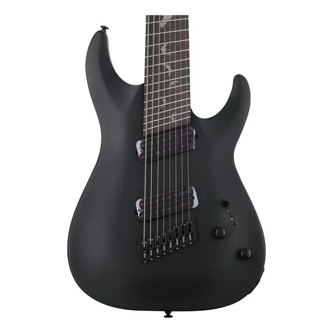 Guitarra 8 Cuerdas Schecter Damien-8 Multiscale Negro Sat Diestro Negro Palo De Rosa
