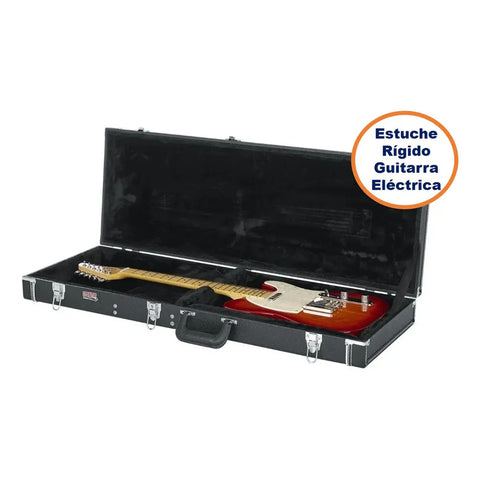 Estuche Rígido Para Guitarra Eléctrica Gator Con Interior De Felpa Y Compartimento