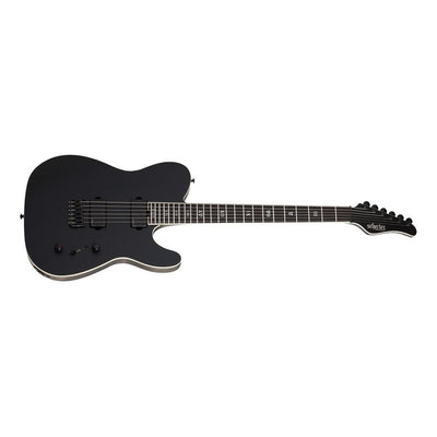 Guitarra Eléctrica Schecter Sls Elite Pt Sls Evil Twin De Fresno Satin Black Satin Con Diapasón De Ébano